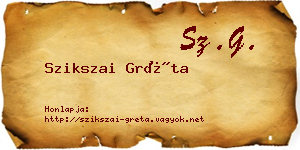 Szikszai Gréta névjegykártya